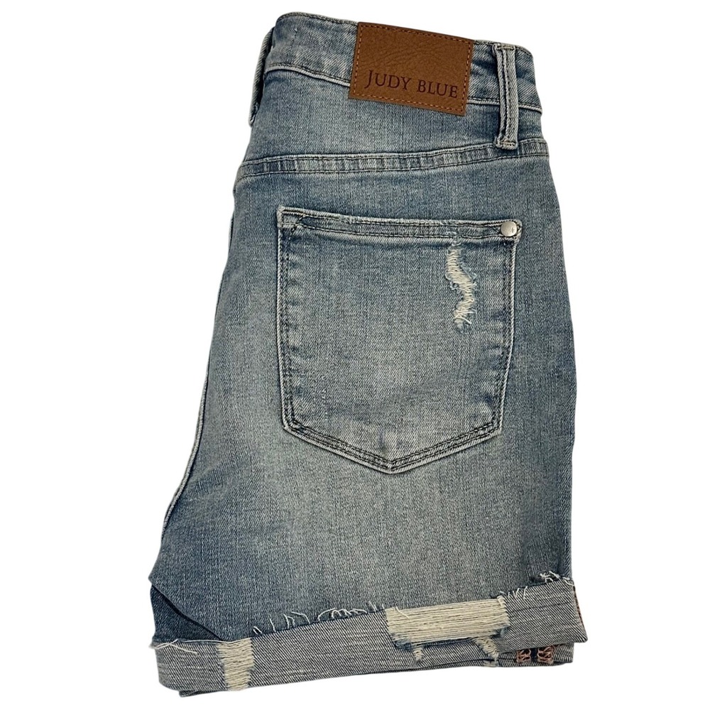 Judy Blue High Waisted Distressed Denim Shorts Womens Small Light Wash JB150184 - Picture 5 of 16